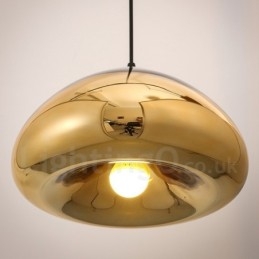Suspension contemporaine moderne à 1 lumière en verre avec abat-jour en verre