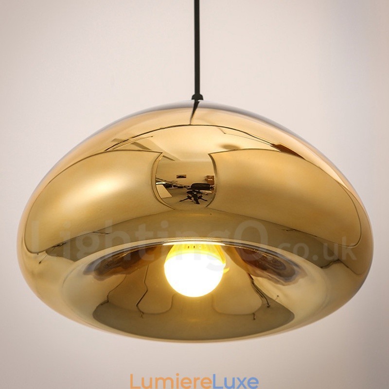 Suspension contemporaine moderne à 1 lumière en verre avec abat-jour en verre