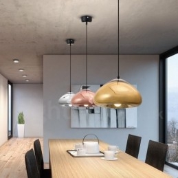 Suspension contemporaine moderne à 1 lumière en verre avec abat-jour en verre