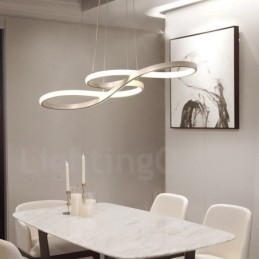 Suspension contemporaine moderne en alliage d'aluminium avec abat-jour en acrylique