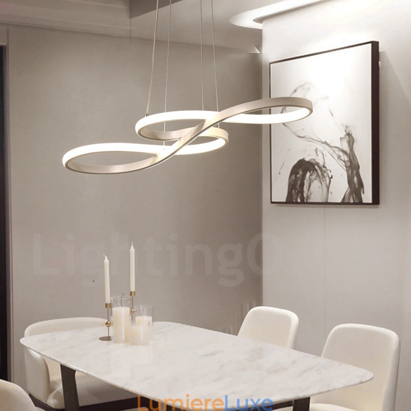 Suspension contemporaine moderne en alliage d'aluminium avec abat-jour en acrylique