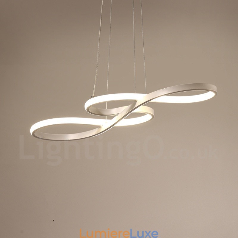 Suspension contemporaine moderne en alliage d'aluminium avec abat-jour en acrylique