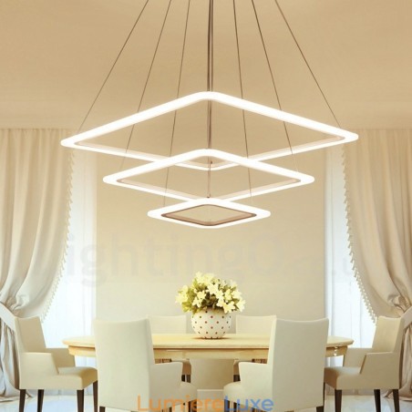 Suspension contemporaine moderne à 3 lampes en alliage d'aluminium avec abat-jour en acrylique Suspension contemporaine moderne à 3 lampes en alliage d'aluminium avec abat-jour en acrylique