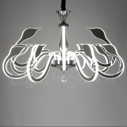Lustre contemporain moderne à 12 lumières en acier à intensité variable avec abat-jour en acrylique