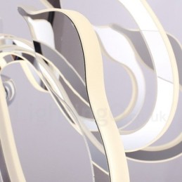 Lustre contemporain moderne à 6 lumières en acier à intensité variable avec abat-jour en acrylique