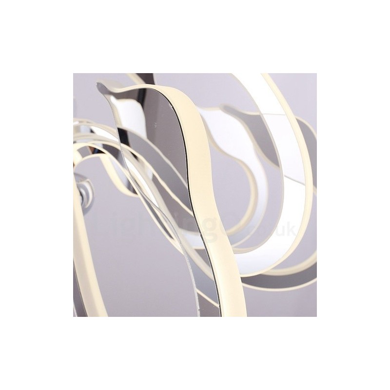 Lustre contemporain moderne à 6 lumières en acier à intensité variable avec abat-jour en acrylique