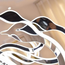 Lustre contemporain moderne à 6 lumières en acier à intensité variable avec abat-jour en acrylique