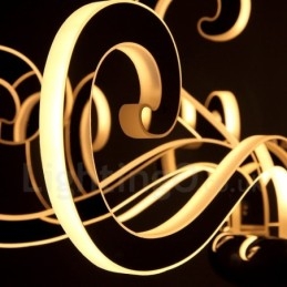 Lustre contemporain moderne à 8 lumières en acier à intensité variable avec abat-jour en acrylique
