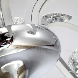 Lustre contemporain moderne à 12 lumières en acier à intensité variable avec abat-jour en alliage d'aluminium