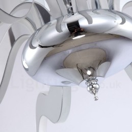 Lustre contemporain moderne à 15 lumières en acier à intensité variable avec abat-jour en acrylique