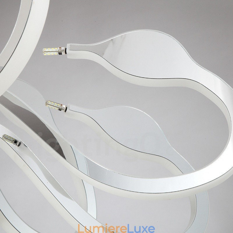 Lustre contemporain moderne à 8 lumières en acier à intensité variable avec abat-jour en acrylique