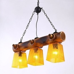 Lustre en bambou de style européen, méditerranéen, américain et campagnard