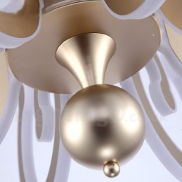 Lustre contemporain moderne à 6 lumières en acier à intensité variable avec abat-jour en acrylique