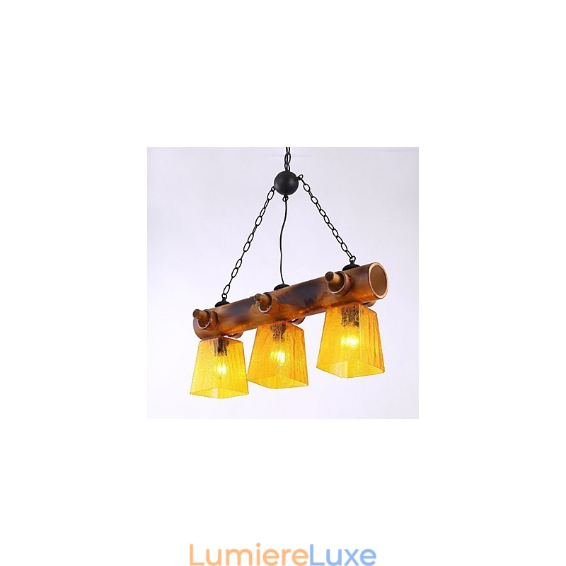 Lustre en bambou de style européen, méditerranéen, américain et campagnard