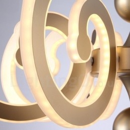 Lustre contemporain moderne à 8 lumières en acier à intensité variable avec abat-jour en acrylique
