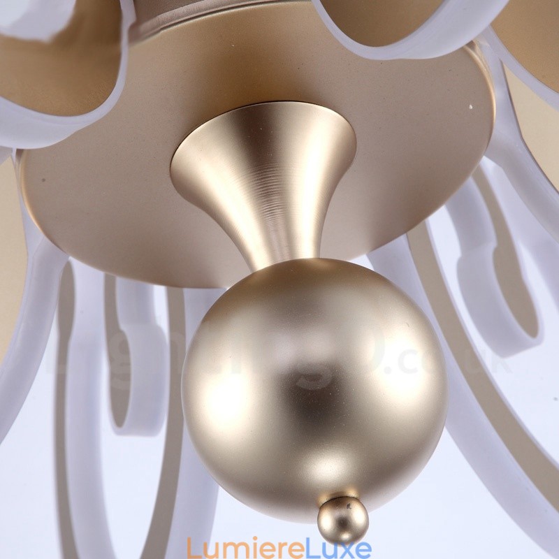 Lustre contemporain moderne à 8 lumières en acier à intensité variable avec abat-jour en acrylique