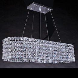 Lustre en cristal chromé contemporain moderne