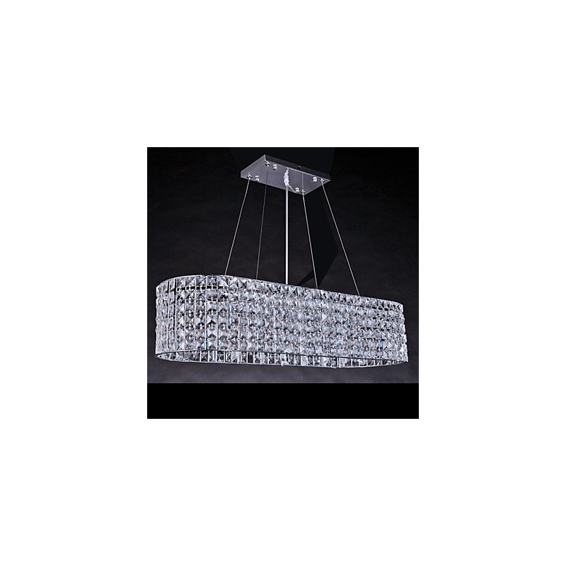 Lustre en cristal chromé contemporain moderne