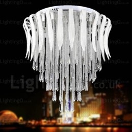 Plafonniers contemporains modernes à 12 lumières avec abat-jour en cristal