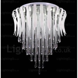 Plafonniers contemporains modernes à 12 lumières avec abat-jour en cristal
