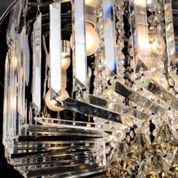 Plafonniers contemporains modernes à 6 lumières avec abat-jour en cristal
