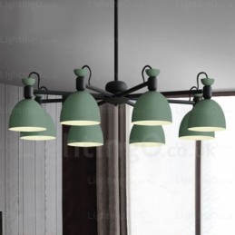 Lustre nordique à 8 lumières avec abat-jour en alliage d'aluminium
