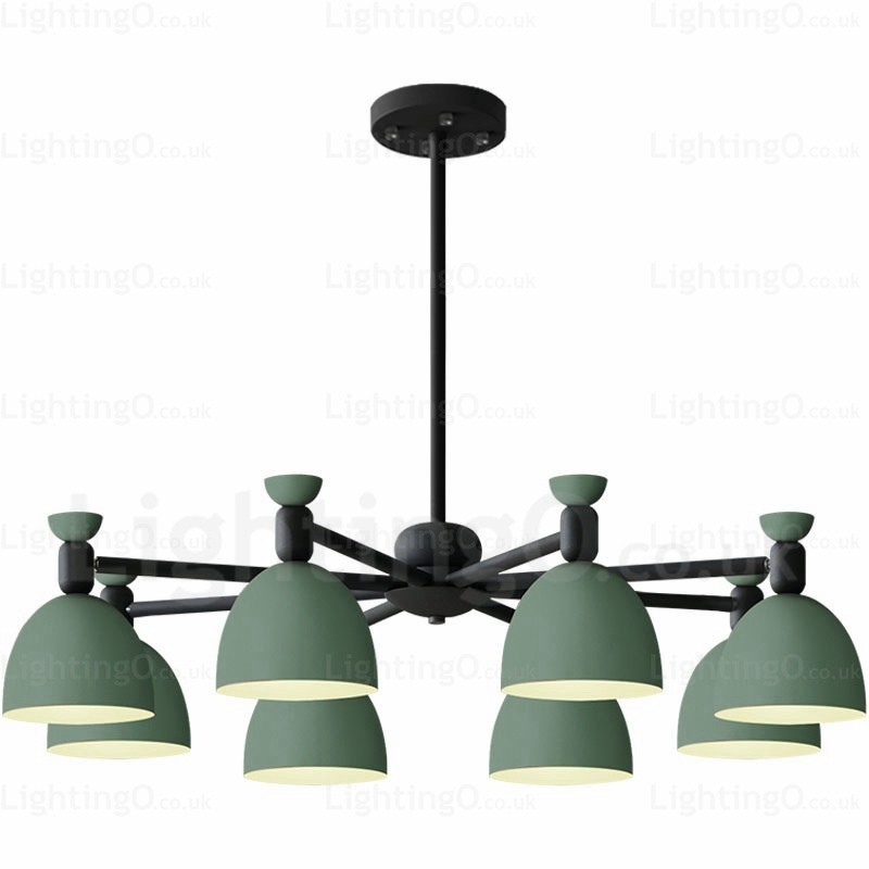 Lustre nordique à 8 lumières avec abat-jour en alliage d'aluminium