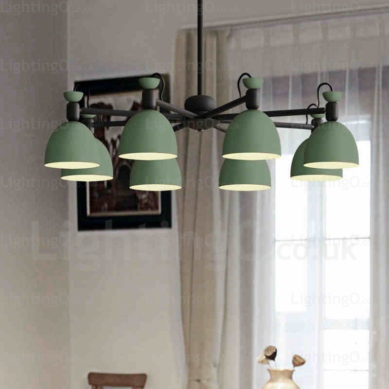 Lustre nordique à 8 lumières avec abat-jour en alliage d'aluminium