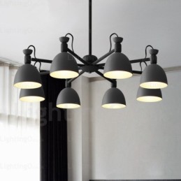 Lustre nordique à 8 lumières avec abat-jour en alliage d'aluminium