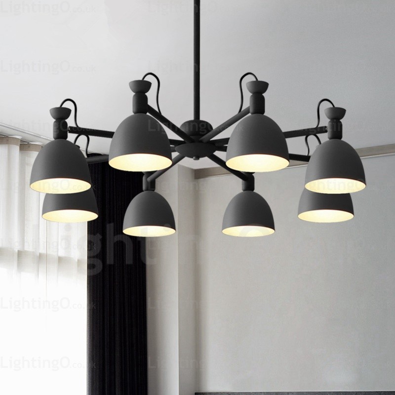 Lustre nordique à 8 lumières avec abat-jour en alliage d'aluminium
