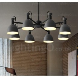 Lustre nordique à 8 lumières avec abat-jour en alliage d'aluminium