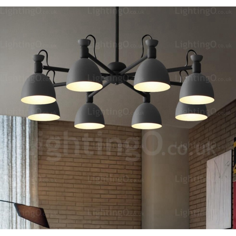 Lustre nordique à 8 lumières avec abat-jour en alliage d'aluminium