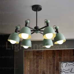 Lustre nordique à 6 lumières avec abat-jour en alliage d'aluminium