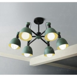 Lustre nordique à 6 lumières avec abat-jour en alliage d'aluminium