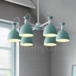 Lustre nordique à 6 lumières avec abat-jour en alliage d'aluminium