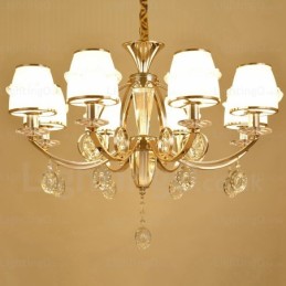 Lustre nordique à 6 lumières avec abat-jour en verre