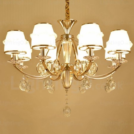 Lustre nordique à 6 lumières avec abat-jour en verre Lustre nordique à 6 lumières avec abat-jour en verre