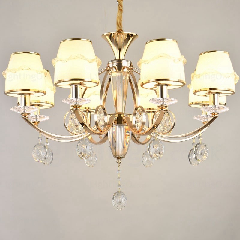 Lustre nordique à 6 lumières avec abat-jour en verre