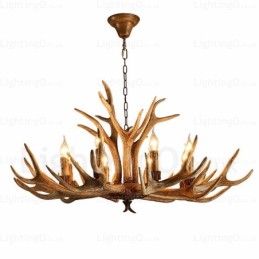 Lustre rustique nordique moderne contemporain à 8 lumières