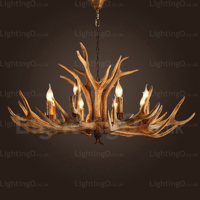Lustre rustique nordique moderne contemporain à 8 lumières
