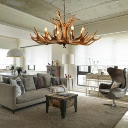 Lustre rustique nordique moderne contemporain à 8 lumières