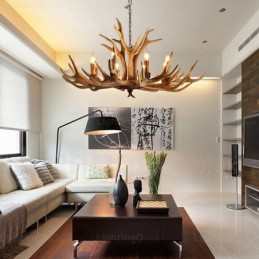 Lustre rustique nordique moderne contemporain à 8 lumières