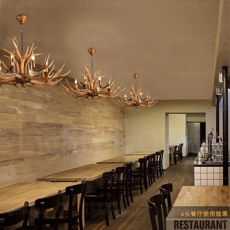 Lustre rustique nordique moderne contemporain à 8 lumières