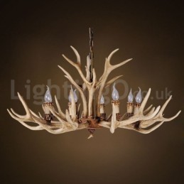 Lustre rustique nordique moderne contemporain à 8 lumières