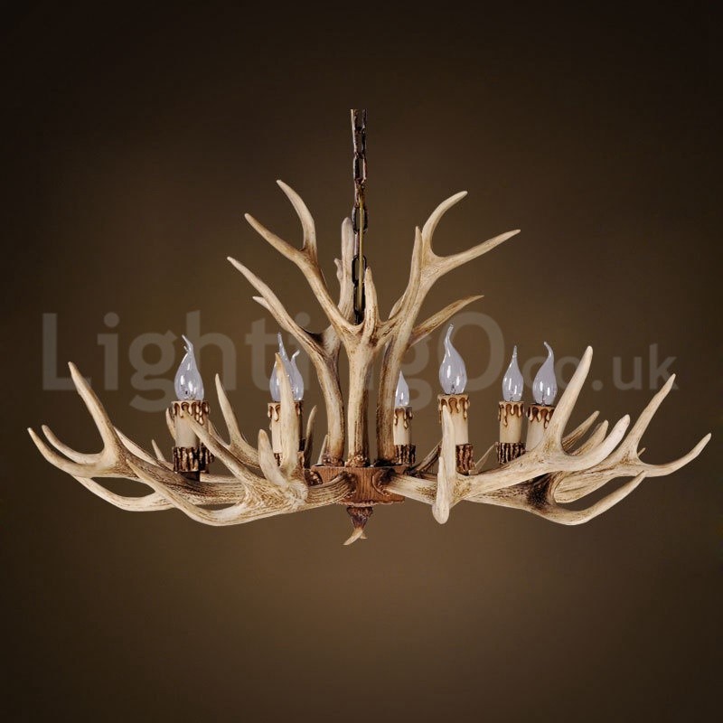 Lustre rustique nordique moderne contemporain à 8 lumières