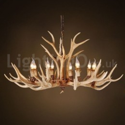 Lustre rustique nordique moderne contemporain à 8 lumières
