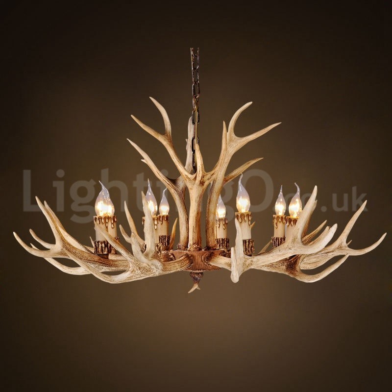 Lustre rustique nordique moderne contemporain à 8 lumières