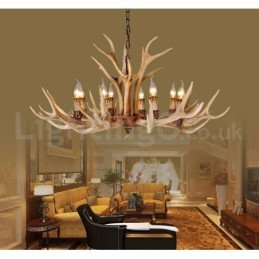 Lustre rustique nordique moderne contemporain à 8 lumières