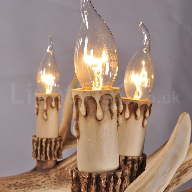 Lustre rustique nordique moderne contemporain à 8 lumières