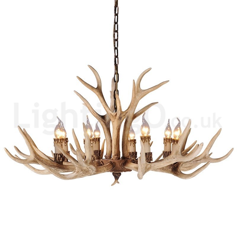Lustre rustique nordique moderne contemporain à 8 lumières